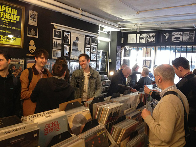 Record Store Day 2013: Happy shoppers at Swordfish record store in Birmingham