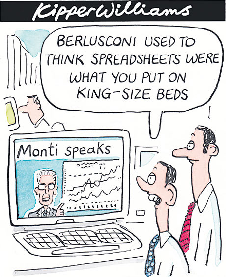 Mario Monti Kipper Williams cartoon