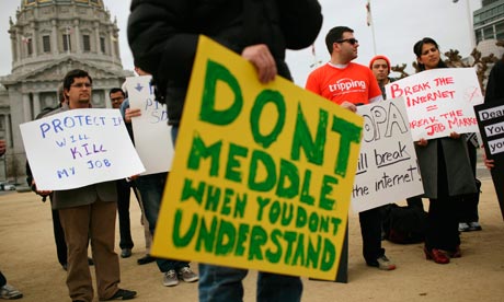 Anti-piracy legislation protesters