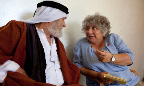 Miriam Margolyes with Action Aid beneficiary, Al Alroub refugee camp