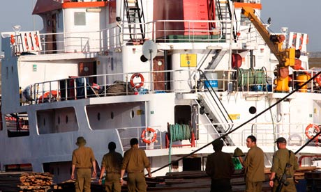 Confiscated goods and ships from Free Gaza Movement flotilla in  Ashdod port