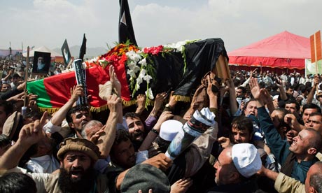 The funeral of Burhanuddin Rabbani in Kabul