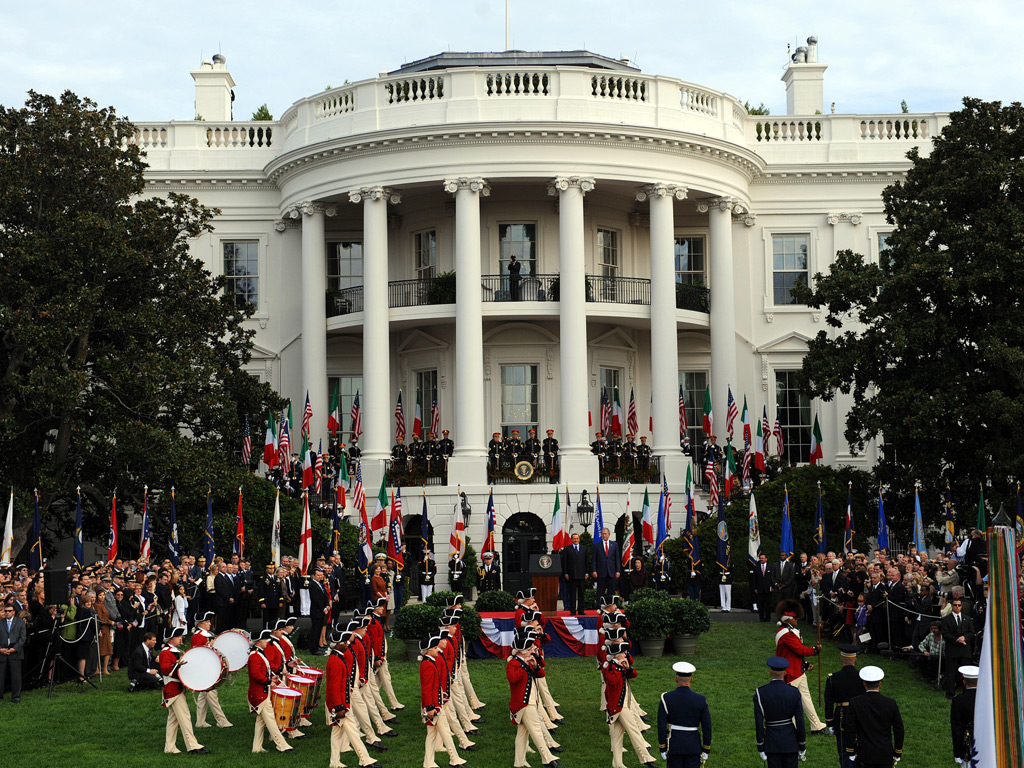 US president George W Bush and Italian prime minister Silvio Berlusconi