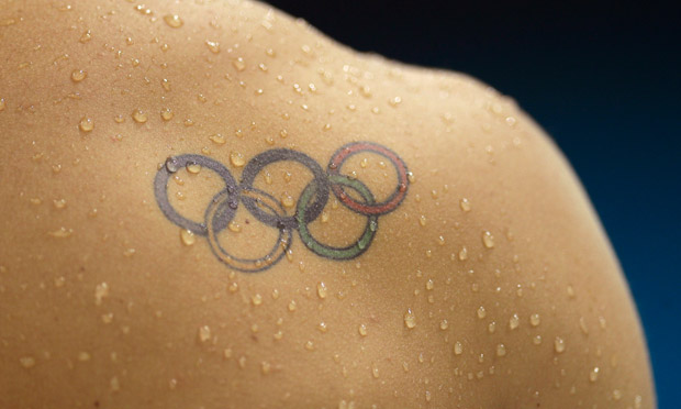 A tattoo of the Olympic rings