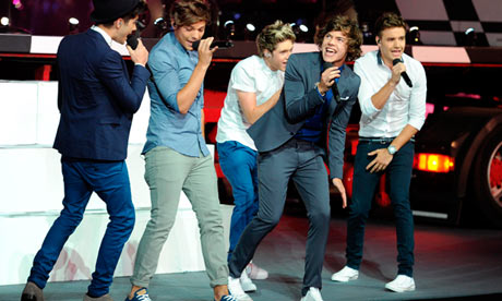 One Direction performing during the closing ceremony