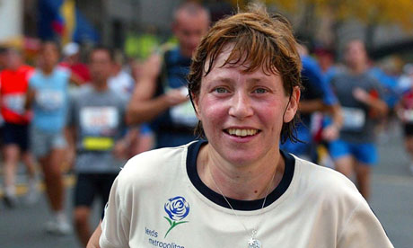 Jane Tomlinson running the New York City Marathon in 2005