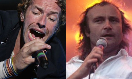Chris Martin of Coldplay and Phil Collins