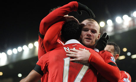 Wayne Rooney celebrates his second goal Photograph Roger Parker EPA