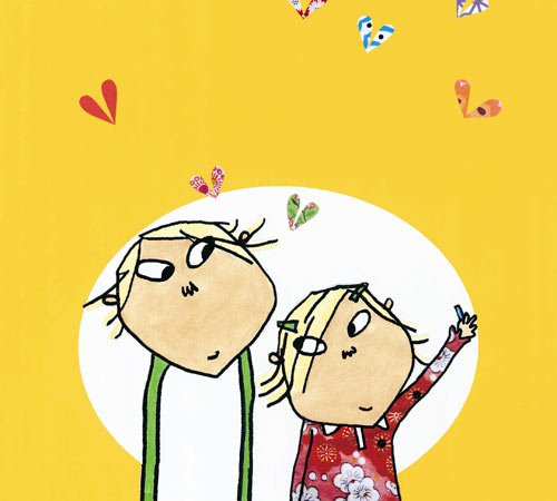 Lauren Child illustration of Charlie and Lola from I Am Too Absolutely Small for School