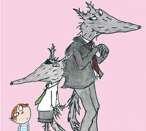 Lauren Child illustration of Herb and The Storybook Wolves from Beware of the Storybook Wolves 