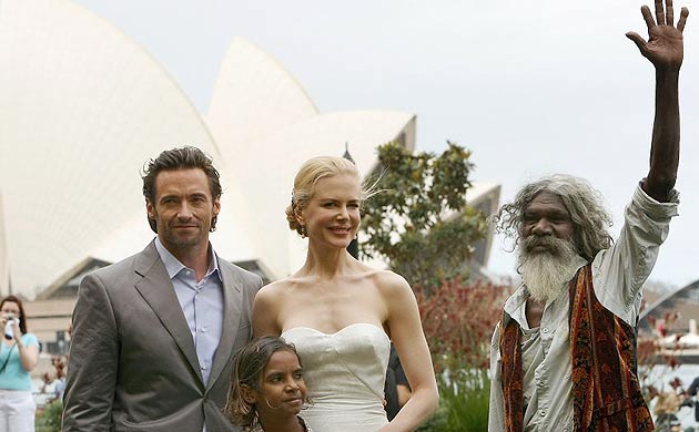 Hugh Jackman, Brandon Walters, Nicole Kidman and David Gulpilil