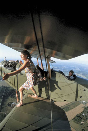Mary Ella McLivain wingwalking