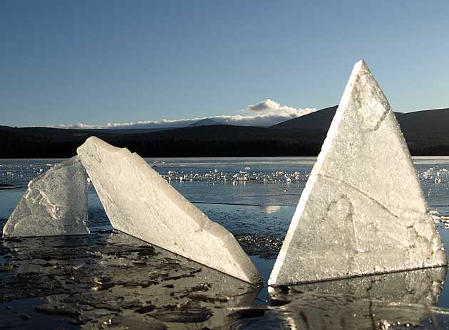 Ice hills, Loch Garten, Scotland