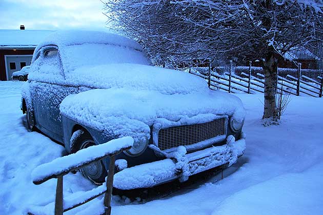 Snowy car, Luleå, Sweden