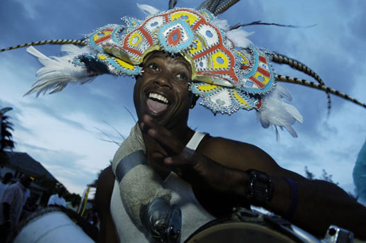 Dancer at Junkanoo festival in the Bahamas