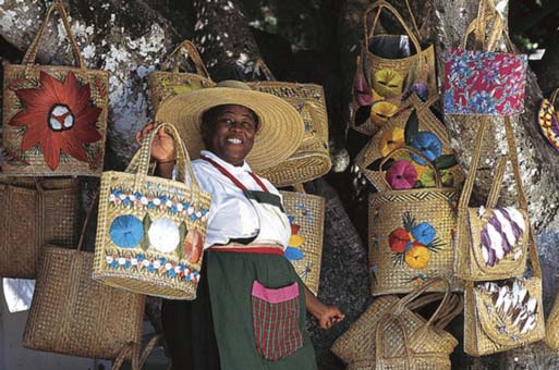 A market trader in the Bahamas