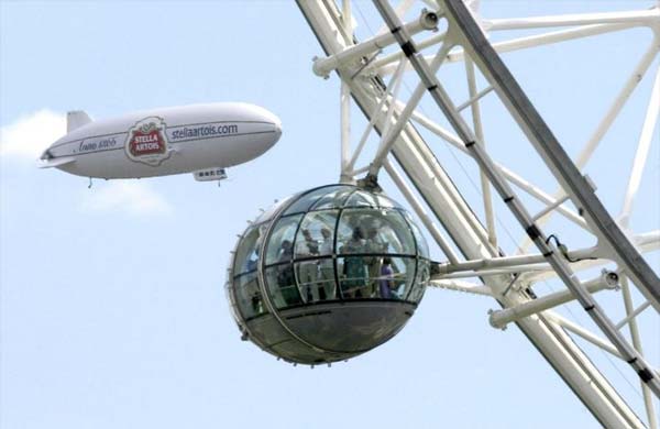Stella Artois airship in London