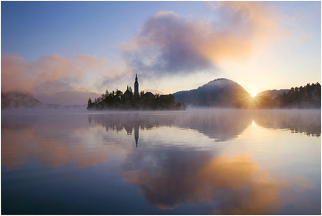 Mist over Lake Bled, Slovenia 