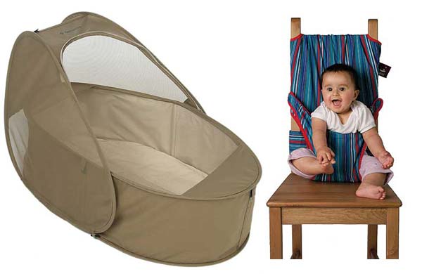 Samsonite pop-up travel cot and Totseat