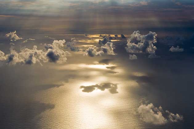 Plane window view, Zanzibar