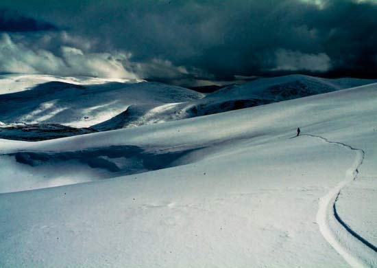 Snowboarding on Cairngorm
