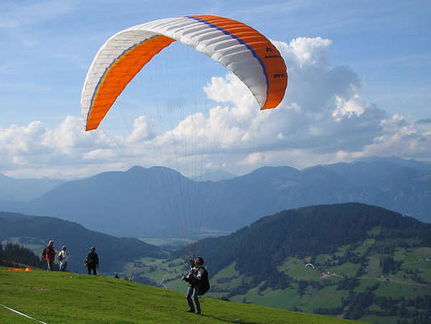 Paragliding on the Markbachjoch Mountain in Austria