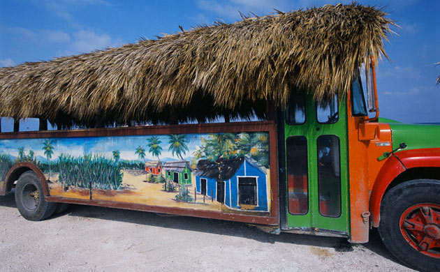 Thatched bus in Dominican Republic