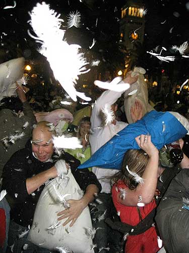 St Valentine's Day pillow fight