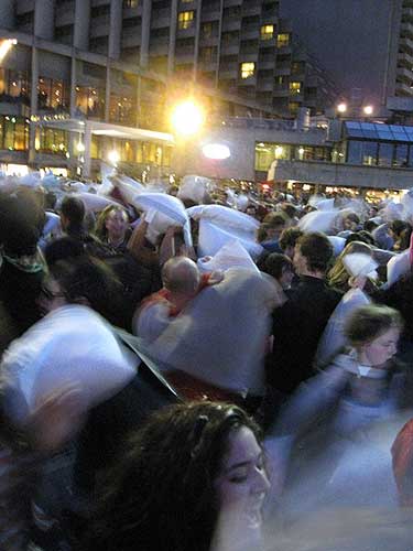 St Valentine's Day pillow fight