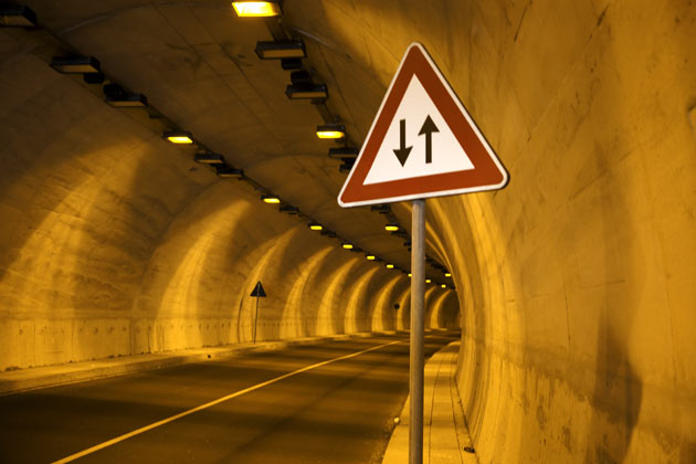 The Taormina to Castelmola road tunnel, Sicily.