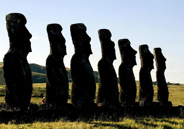 Easte Island statues or moais, Chile