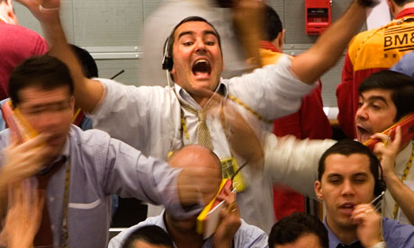 traders on trading floor in sao paulo, brazil