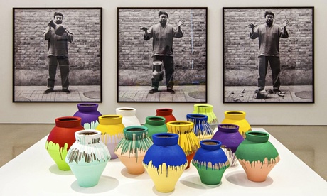 An installation by Ai Weiwei at the Perez Art Museum in Miami. The pot on the furthest right was lat