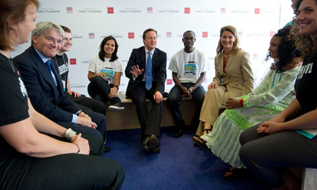 David Cameron, Melinda Gates and Andrew Mitchell at the family planning summit