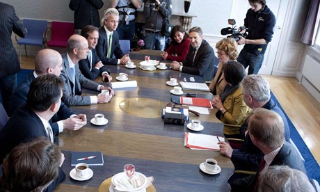 Emergency meeting of the Dutch cabinet, April 23 2012.