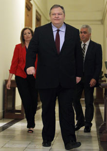 Leader of Socialists PASOK party Evangelos Venizelos.
