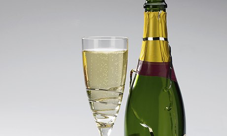 prosecco bottle and glass