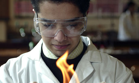 A pupil in a science lesson