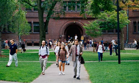 Harvard students leaving Sever Hall 