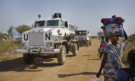 MDG : Conflicts in Africa : UN armored vehicle in Malakal, South Sudan