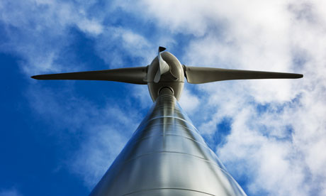 wind energy : close-up of a wind turbine