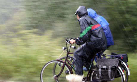 biking in the rain