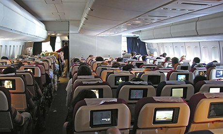 plane interior with chairs