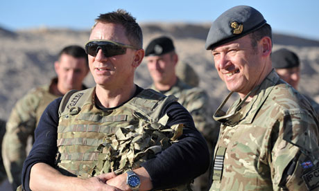 Daniel Craig James Bond in Afghanistan meeting the troops