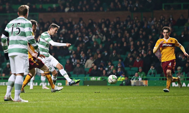 Celtic hit the top after Mikael Lustig double helps sink Motherwell