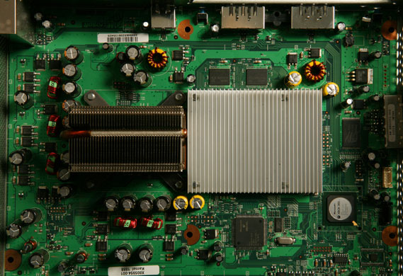 Gallery Xbox: The circuit board and electronic computer gadgetry contained within an Xbox