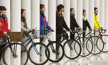 University of Edinburgh students promoting cycling