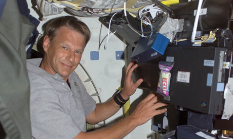 Piers Sellers aboard the space station in 2002