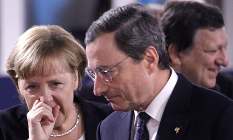 Angela Merkel and Mario Draghi, G20 Summit in Cannes