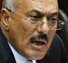 Yemeni President Saleh addresses the parliament in Sanaa